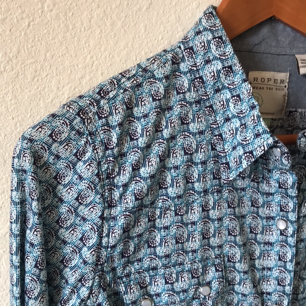 Roper Plaid and Paisley Western Button-up Shirt